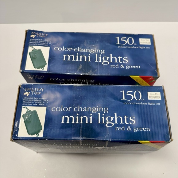 Color Changing Mini Christmas Lights Indoor/Outdoor 2 Box 150ct Red Green Tested - Picture 5 of 12